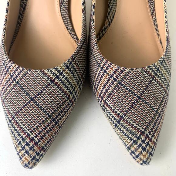 Cole Haan Grand.OS Plaid Fabric Pumps Heels – Size 9.5B – Classic Pointed Toe - Picture 9 of 12